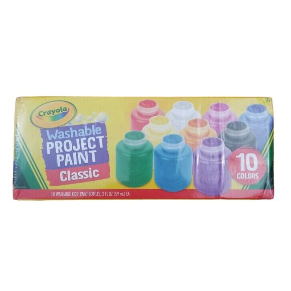 3x Crayola Washable Kids Paint Set, 10 Count, Assorted Classic Colors, 2 oz Each - Picture 3 of 9